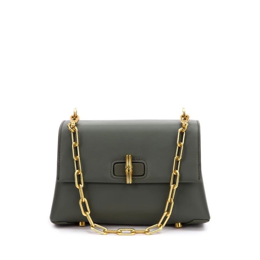Brandon Blackwood Green Leather Bowen Purse